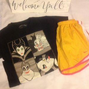 Nike Medium Yellow/ Running Shorts & Disney Shirt!